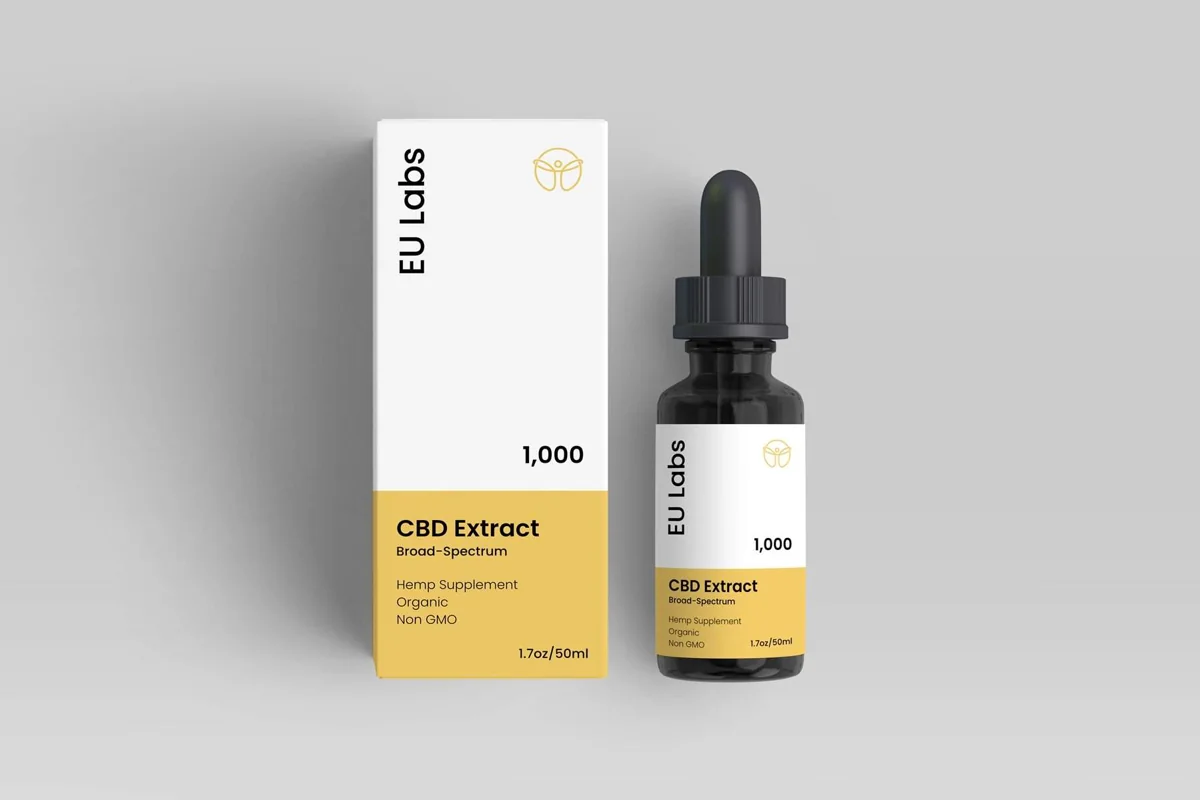 1000mg broad-spectrum CBD oil bottle and box — CBD Oil Newcastle