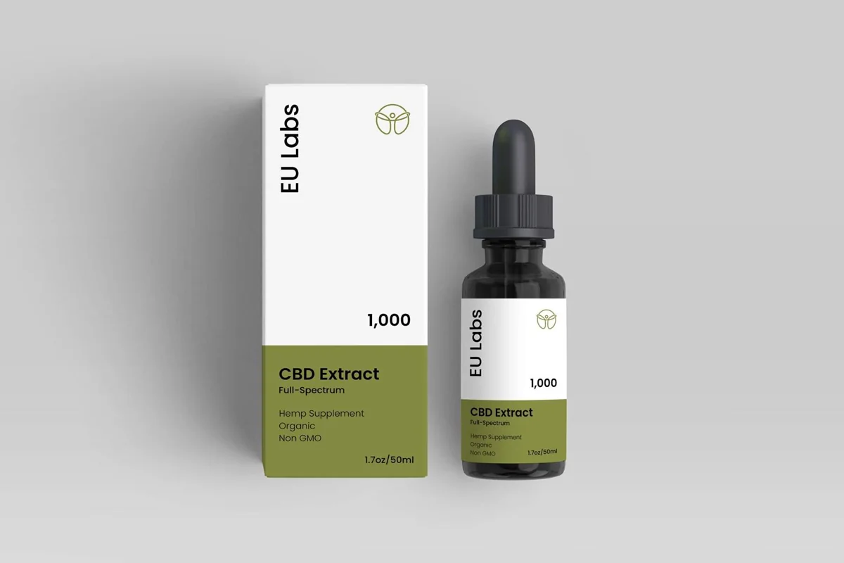 1000mg full-spectrum CBD oil bottle and box — CBD Oil Newcastle