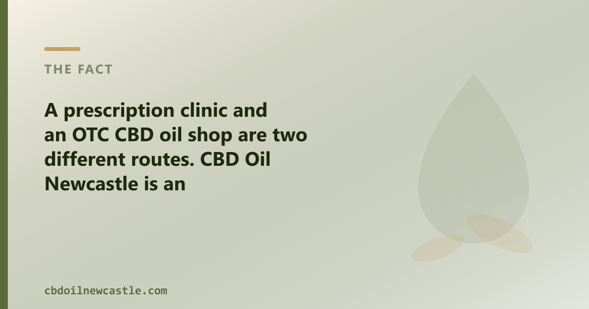 A prescription clinic and an OTC CBD oil shop are two different routes